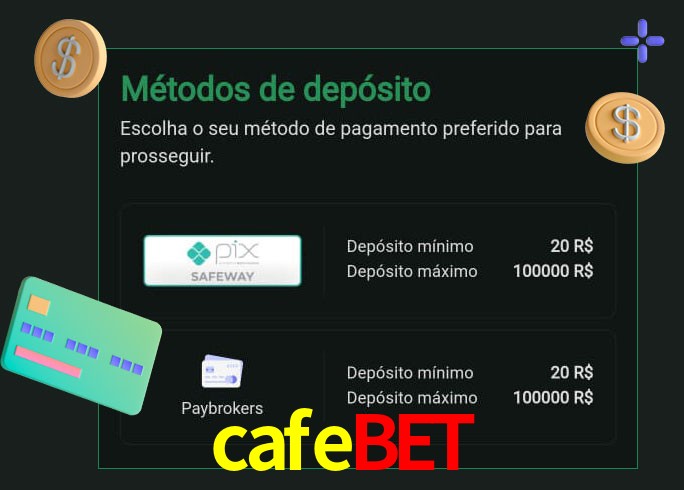 O cassino cafebet oferece uma grande variedade de métodos de pagamento